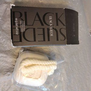 Sealed Vintage Avon Black Suede Soap on a Rope